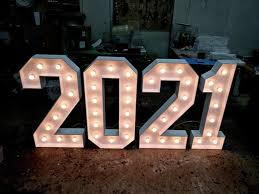 Some light-up numbers at a wedding